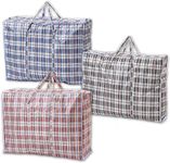 1ABOVE MEDIUM Strong Laundry,Shopping, Storage, Reusable Store, Cloth, Moving, Waterproof, Handles and Zipper Bags (3)