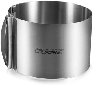 CALIFORNIA CADE ELECTRONIC Cake Ring- 6 Inch 15cm Extra High Cake Mold, Adjustable Cake Ring from 6 to 12 Inch, Expandable Stainless Steel Cake Rings for Baking Frosting Decorating Supporting
