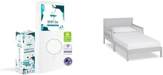 Dream On Me Baby Zzz 5” Foam Crib & Toddler Bed Mattress in White, Mattress in a Box & Brookside Toddler Bed in Pebble Grey, Greenguard Gold/JPMA Certified