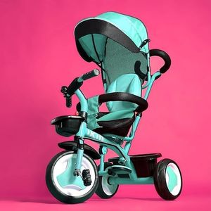 IKIN Tricycle for Kids Cycles 2-5 Years - Amigo Kids Tricycle for Boy & Girl - Baby Cycle- Bike with Wheels, Bell and Basket - Durable with Parental Control (Sea Green)