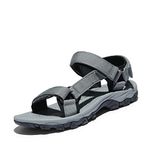 NORTIV 8 Men's Sandals Hiking Sports Lightweight Summer Water Arch Support River Open Toe Athletic Trail Outdoor Walking Sandals,Size 10.5,Dark/Grey/Black,LANGDO-2