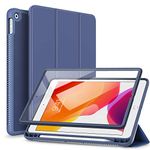 SURITCH for iPad 9th/8th/7th Generation Case/iPad 10.2 Case, Built-in Screen Protector, Pencil Holder/Auto Wake/Sleep Lightweight Full Body Protective Cover Smart Fold Designed for iPad 10.2" -Blue