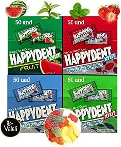 Valeli, Chicles sin Azúcar Happydent 200 und y Bolsa Chuches 50gr. Sabores surtidos: menta, hierbabuena, sandía y fresa
