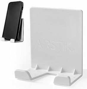 AIRSTIK Cradle Glass Mount Phone Holder Reusable TikTok Facetime Compatible with iPhone iPad Cell Phone for Bathroom Kitchen Shower Dorm Office Made in USA Glass, Mirrors, Windows (White)