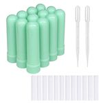 zison 12 Sets(Light Green) Essential Oil Aromatherapy Tubes Inhaler Sticks Blank Nasal Inhalers(12 Complete Sticks) + 2 Polyethylene Pipette Droppers