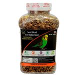 MAF Bird Food For Budgies,Handpicked Premium Seed Mix For Budgies 9 Grains & Nuts 450 Gram, Enriched With Cuttlefish Bone,Feed For Budgerigars,All Life Stages,Pack of 1