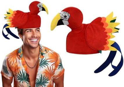 Nicky Bigs Novelties Adult Parrot Hats - Parrot Head Hat Tropical Animal Bird Theme Hats - Novelty Luau Beach Party Caps Costume Accessory, Multi-Color, One Size