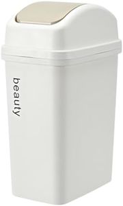 Kichvoe Plastic Swing Top Trash Can,Compact Slim Waste Bin 6L Small Plastic Bin Bathroom Trashcan Garbage Bin for Kitchen Waste Bedroom Room Outdoor