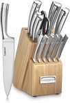 Cuisinart C99SS-15P 15 Piece Stainless Steel Blades Set with Wood Block, Silver
