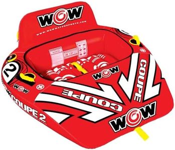 WOW Sports – Coupe Cockpit Towable Tube for Boating – 1-2 Person 340 lbs Capacity – Inflatable Boat Tube for Water Sports – Youth & Adults