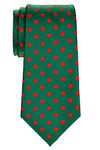 Retreez Classic Polka Dots Woven Microfiber Men's Tie - Green with Red Dots, Christmas Gift