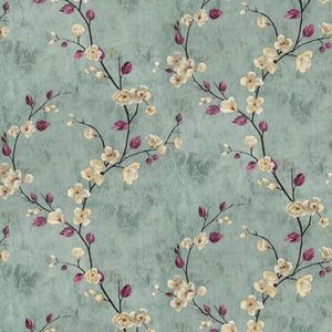 SOON AFTER Floral Peel and Stick Wallpaper Flower Tree Contact Paper Self Adhesive Removable Modern Sage Green Wall Paper Decorative Wall Covering Countertop Vinyl Film Roll 17.5”x1200”