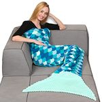 Kanguru Sirena, Tail, Wearable, for Women, Snuggle Blanket, Polyester, Mermaid Turquoise Adult, Single