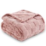 NEWCOSPLAY Super Soft Throw Blanket Pink Premium Silky Flannel Fleece 3D Checkered Lightweight Bed Blanket All Season Use (Pink Checkered, Throw(50"x70"))