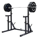 Body Revolution Heavy Duty Adjustable Squat Rack - With Weight Plate Storage, Dip Bars and Spotter Stands - Fitness Training Equipment for Men and Women