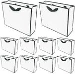 PACK4YA Paper Gift Bags, Present Bag with Handles for Birthday, Wedding, Christmas Party, Shopping, Baby Shower 27x8x21 cm (White, Black Frame, 10 Pieces)