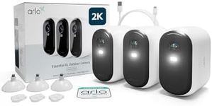 Arlo Essential 2K XL Video Security Camera Outdoor, 24-Month Battery Operated Home Camera With Colour Night Vision, Light, Siren, 2 Way Audio & WiFi, Arlo Secure Free Trial, 3 Cameras, White