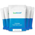 LooREADY Flushable Toilet Seat Covers - Disposable Premium Quality Travel Essential - Extra Thick and Large - Individually Wrapped - Sample Size 5 pack