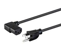 Monoprice Right Angle Power Cord - 14 Feet - Black | NEMA 5-15P to Right Angle IEC 60320 C13, 18AWG, 10A, SVT, 125V