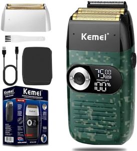 KEMEI Foil Shaver Barber for Men,Electric Razor Rechargeable with Beard Trimmer,Cordless Lithium Titanium Foil Shavers with Travel Case,KM2027