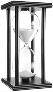 (Black) - Tanmalan Hourglass Sand timers (White Sand,Black Frame,60min)