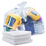 65 Gallon Clear Trash Bags Heavy Duty (MegaPack 50 Bags w/Ties) 64 Gallon Extra Large Clear Plastic Recycling Garbage Bags