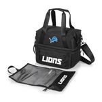 PICNIC TIME NFL Detroit Lions Tarana Lunch Bag Cooler with Utensils Made from Recycled Material, Lunch Box with Picnic Set, Upcycled Lunch Cooler Bag, (Carbon Black)