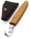 BeaverCraft Hook Knife Wood Carving SK1S Spoon Carving Knife with Leather Sheath - Wood Carving Hook Knife - Spoon Bowl Carving Tools - Wood Carving Tools for Beginner and Profi Whittling Knives Tools