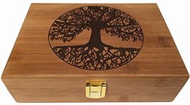 Blake & Lake Tree of Life Keepsake Box - Wooden Keepsake Box with Hinged Lid - Engraved Design - Decorative Wooden Boxes with Lids - Wood Gift Box (Tree of Life)