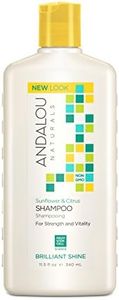 Andalou Naturals Sunflower & Citrus Brilliant Shine Shampoo - All Natural Shampoo for All Hair Types, Brightens and Stimulates Circulation, Color Safe, 340 mL.