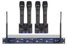 VocoPro UHF580510 Professional Rechargeable 4-Channel UHF Wireless Microphone System