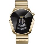 STORM Darth Watch (Gold Black) Men's Unique Cut Lazer Glass Watch with revolving disc Movement