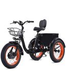 NOMIGO Electric Tricycle for Adults, Foldable E-Trike with 48V 15Ah Removable Battery, Up to 60-80 KM PAS Range, 20" Fat Tyres, 7-Speed, Large Rear Carrier Black