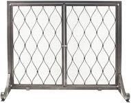 Pleasant Hearth Stonewall Fireplace Screen, Gun Metal