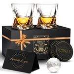 KAQ Whiskey Glasses, Whisky Glasses Set of 2, 320ml Lead-Free Crystal Whisky Glass Gift Set, Personalised Whiskey Gift Sets for Men, Whiskey Tumbler for Scotch Bourbon Gin Rum Negroni Brandy