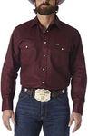 Wrangler Men's Authentic Cowboy Cut Work Western Long-Sleeve Firm Finish Shirt,Red Oxide,Large