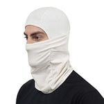 Marc Loire Lightweight Breathable Stretchable Motorcycle Balaclava Full Face Mask for men and women Protects from Wind, Sun, Dust for biking, Cycling, Running and Outdoor Activities (Cream, Pack of 1)