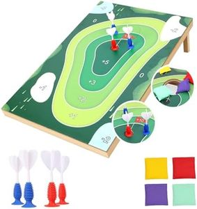 2-in-1 Cornhole Board Set & Dartboard Target Game, Adults Bean Bag Toss for Yard Games with 4 Darts & 4 Bean Bags, Indoor Outdoor Office Party Play, 33.5in x 21.6in (2-in-1 Cornhole Board Set)