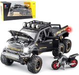 VARIYA ENTERPRISE Metal Pull Back Diecast Car 1:28 Big Ford Raptor Truck F150 Pull Back Car Model With Sound Light Boys Gifts Toys For Kids?Pack Of 1?,Multicolor