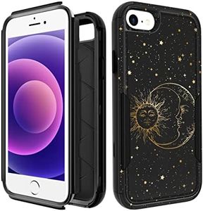 Plakill for iPhone SE Case 2020/2022/3rd Generation, for iPhone 8/7 Case, Heavy Duty Protective Sun Moon Cute Phone Cover for Women Men Girls Boys Hard Cases for iPhone 7/8/SE