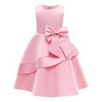 Cichic Flower Girl Dress Kids Party Dress for Bridesmaid Wedding Girls' Dresses Toddler Elegant Formal Girls Occasion Dresses Age 2-9 Years (8-9 Years,Pink)