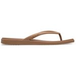 Crocs Women's Miami Flip Flops | Square Toe Flat | 360 Degree Comfort | Croslite Foam Footbed, Thong Sandals, Milk Chocolate, 11