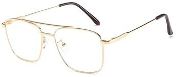 Roshfort Eyewear Zero Power Blue Cut & Antiglare Computer Square Eyeglasses | Men & Women | Medium - Pack Of 1