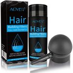 Hair Building Fibers For Thinning Hair With Pump Spray Application, Natural Keratin Hair Building Fibers Black, Full Hair Instantly, Professional Quality Fiber Hair Powder for Men and Women (Black)