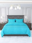 Harbell Home 300 TC Super Soft Flannel Warm Winter Solid Plain Soft and Cozy Bedsheet 90x100 with 2 Pillow Covers. (Aqua)