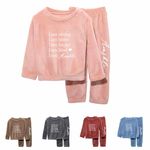 KIKISHOPQ Personalized I AM Short Sleeve T-Shirt Set with Name Inspirational Casual Wear Affirmations Set for Boy Girl, Coral Velvet Long Sleeve Set, One Size