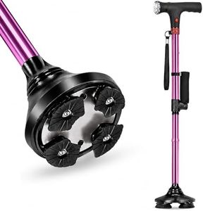 Soulsmart Purple 2 Handles Foldable Smart Easy Up Cane with LED Light