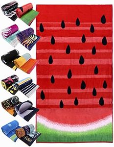 LEBENGOOD, Toalla de Playa, Grande, Piscina, Tumbona, Baño, Ducha, 100% Algodón Egipcio, Terciopelo, Rizo. ECOTOWEL, Absorbente, Suave, Secado, Hombre, Mujer, Niños y Niñas (90x165 Pepo)