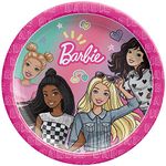 Barbie Dream Together Round Plates, 7" (8-Pack) - Vibrant & Durable Party Essentials, Perfect for Chic Parties & Gatherings