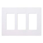 Lutron Claro 3 Gang Decorator/Rocker Wallplate, Gloss, White (24-Pack) | CW-3-WH